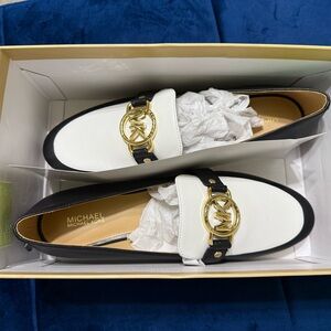 Michael Kors Black and White Loafers